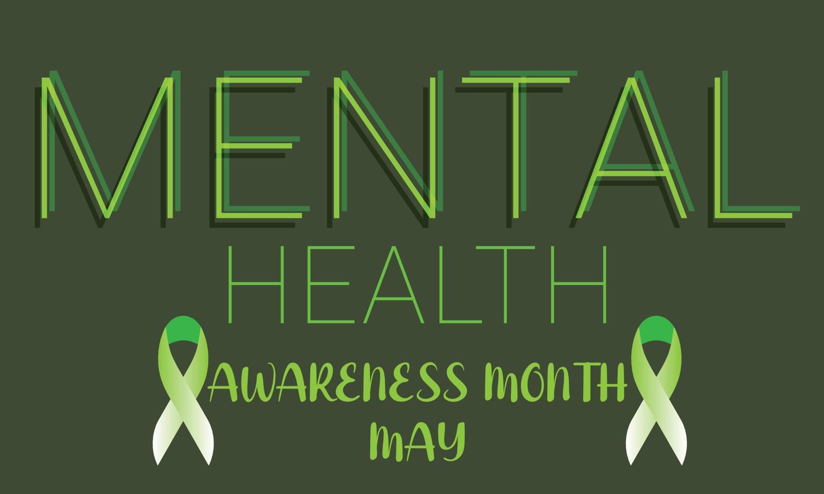 Mental Health Awareness Month May. Template for background, banner, card, poster vector