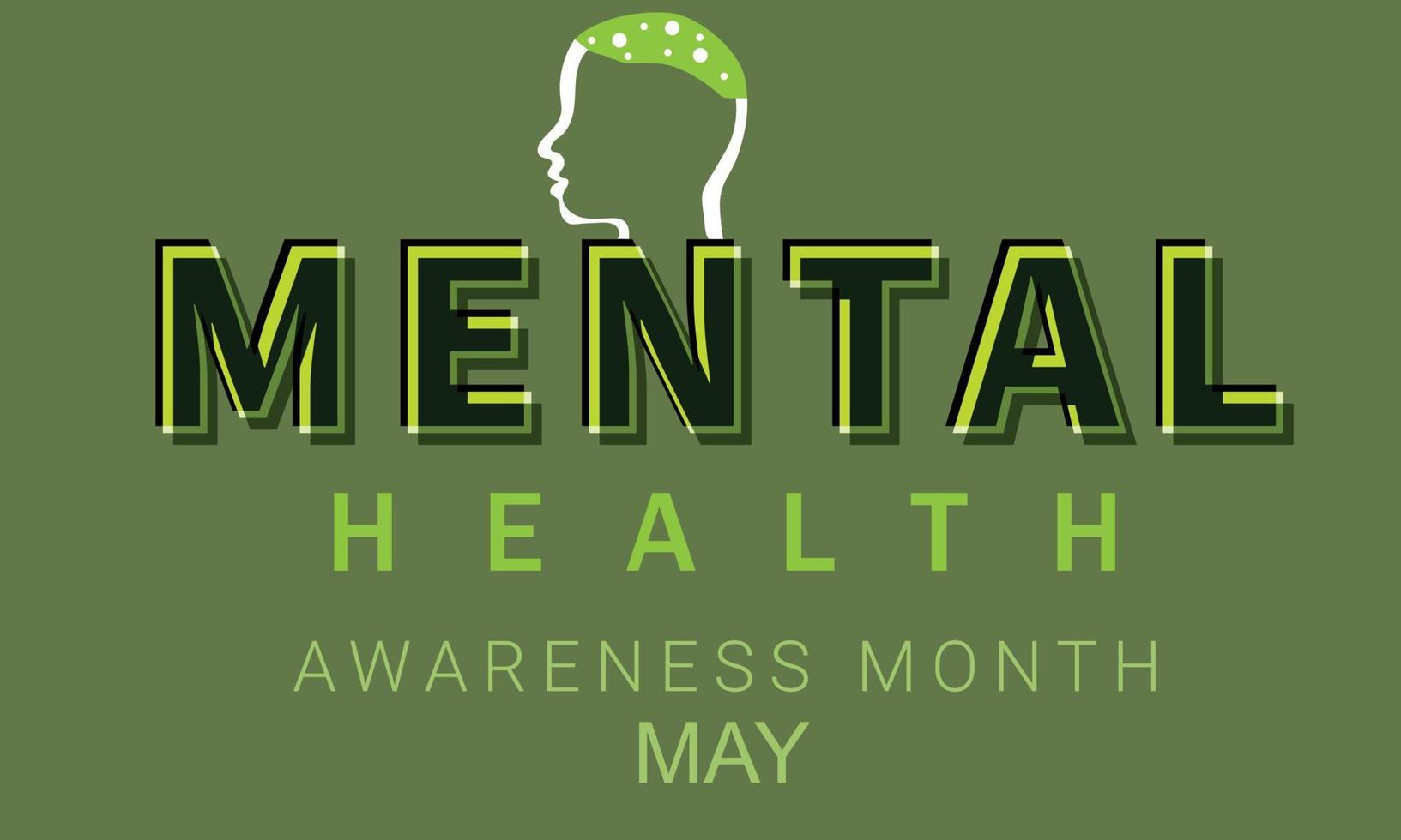 Mental Health Awareness Month May. Template for background, banner, card, poster vector