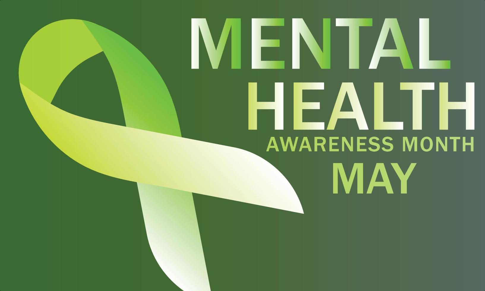 Mental Health Awareness Month May. Template for background, banner, card, poster vector