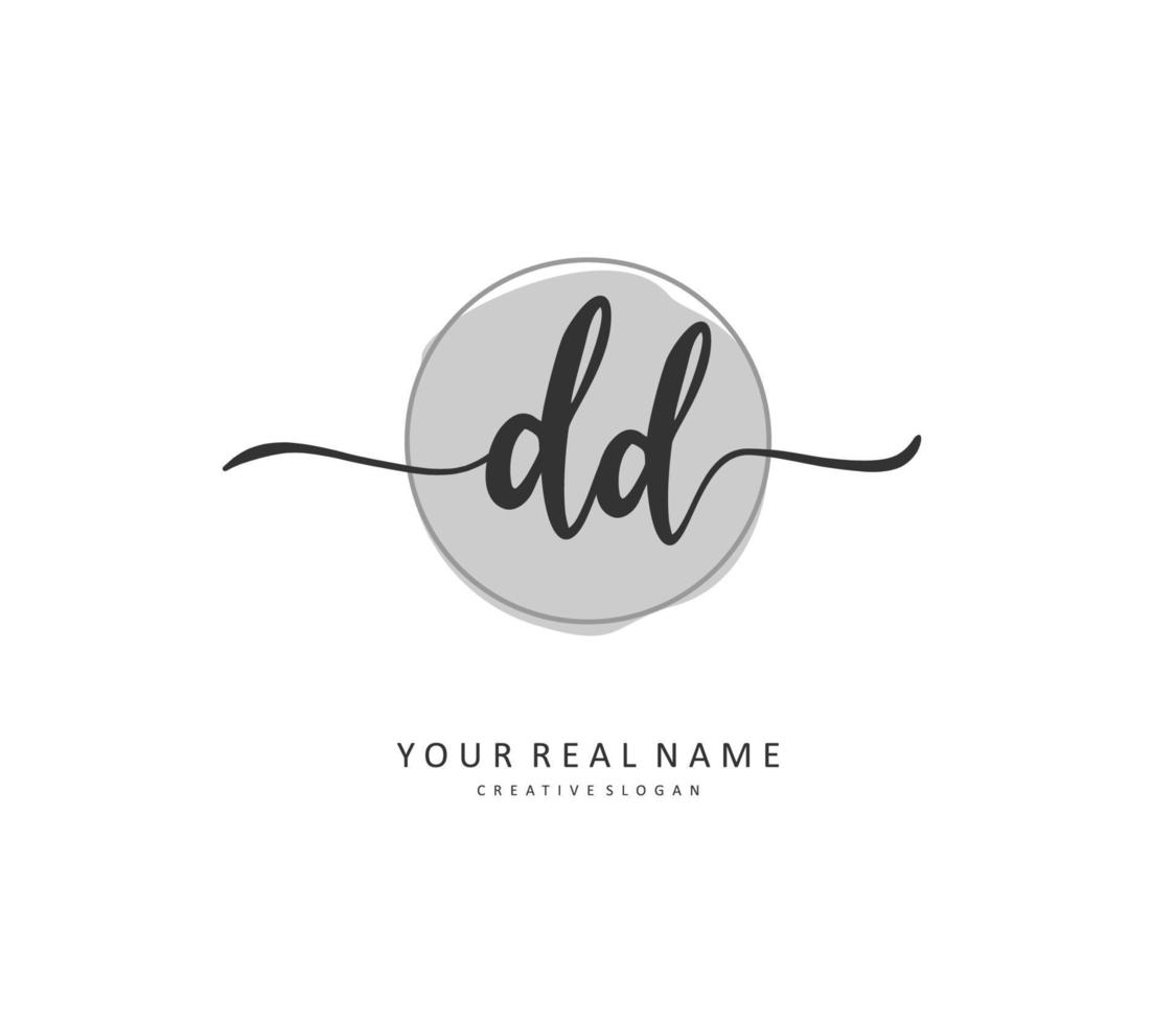 DD Initial letter handwriting and  signature logo. A concept handwriting initial logo with template element. vector