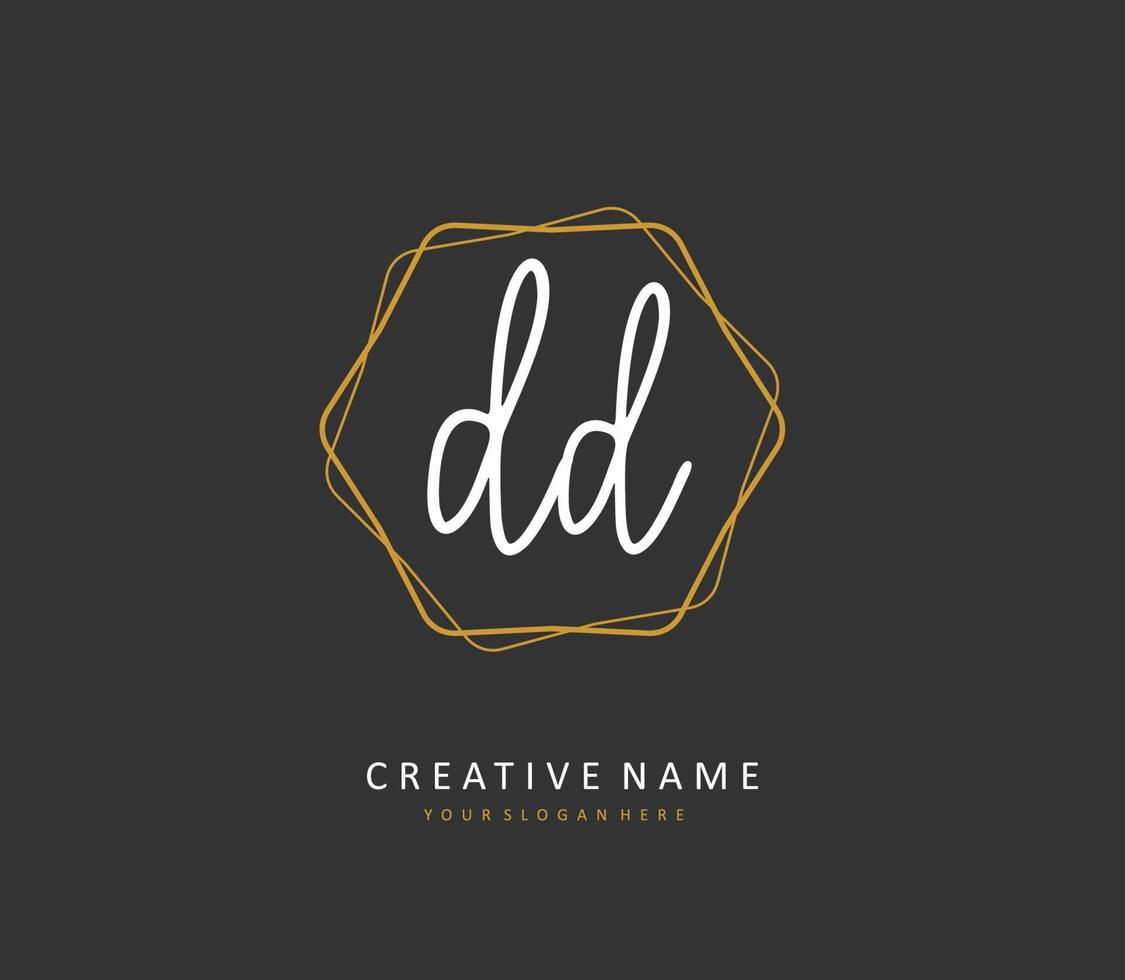dd inicial letra escritura y firma logo. un concepto escritura inicial logo con modelo elemento. vector