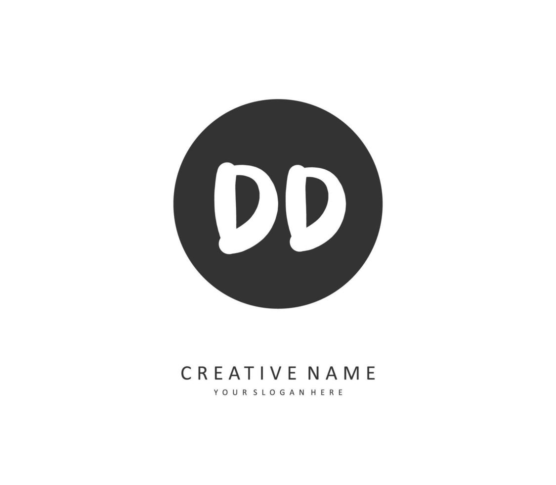 DD Initial letter handwriting and  signature logo. A concept handwriting initial logo with template element. vector