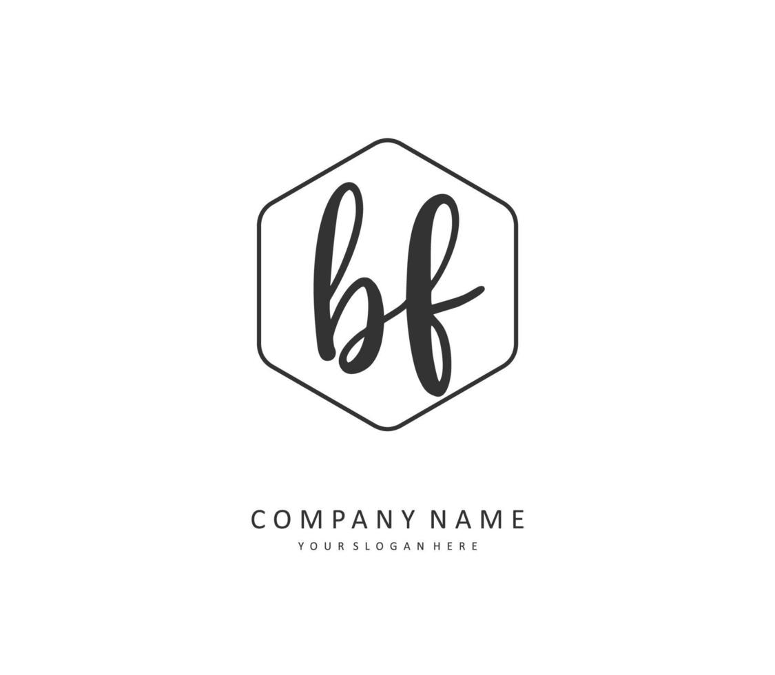 BF Initial letter handwriting and  signature logo. A concept handwriting initial logo with template element. vector