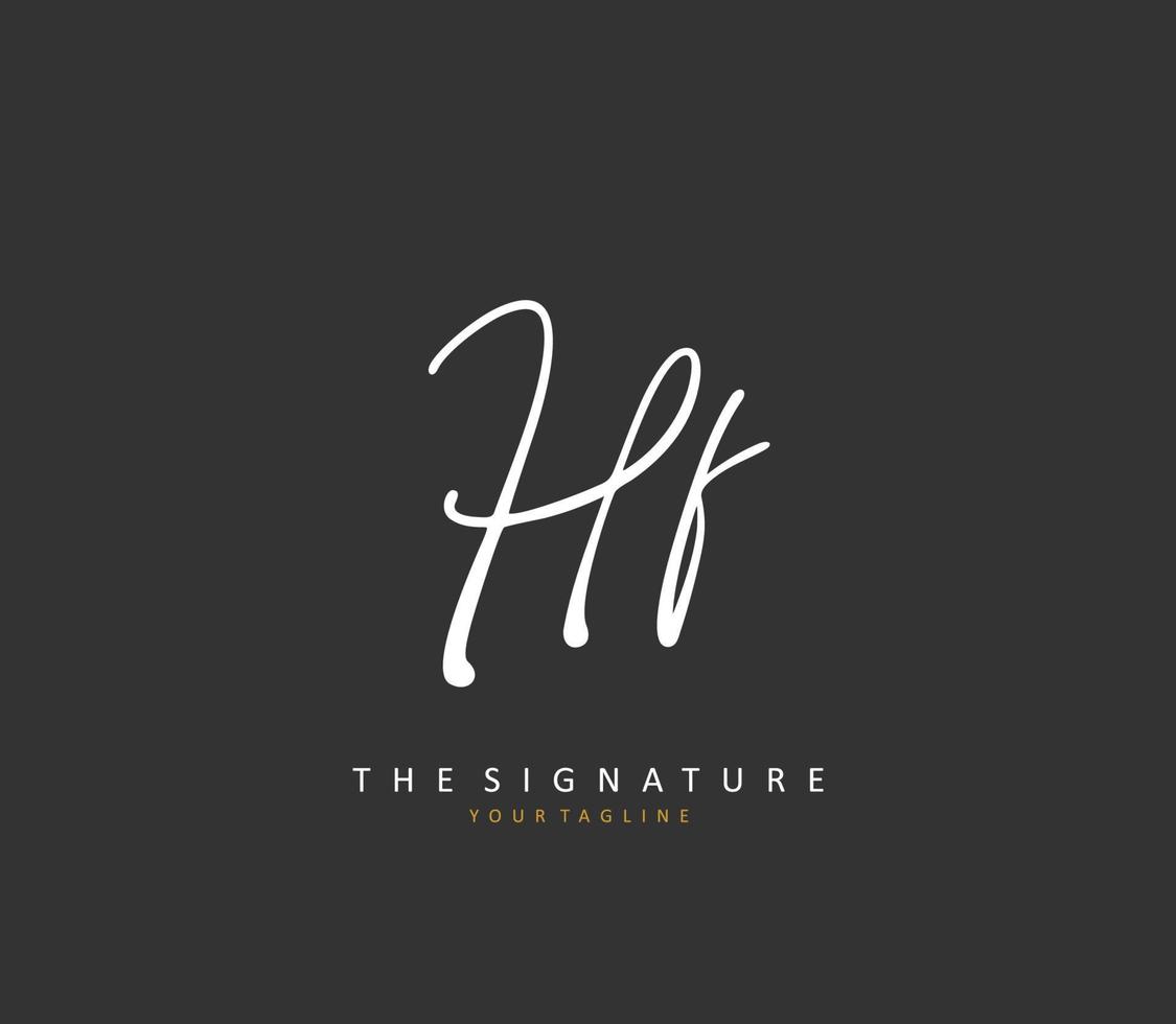 HF Initial letter handwriting and  signature logo. A concept handwriting initial logo with template element. vector