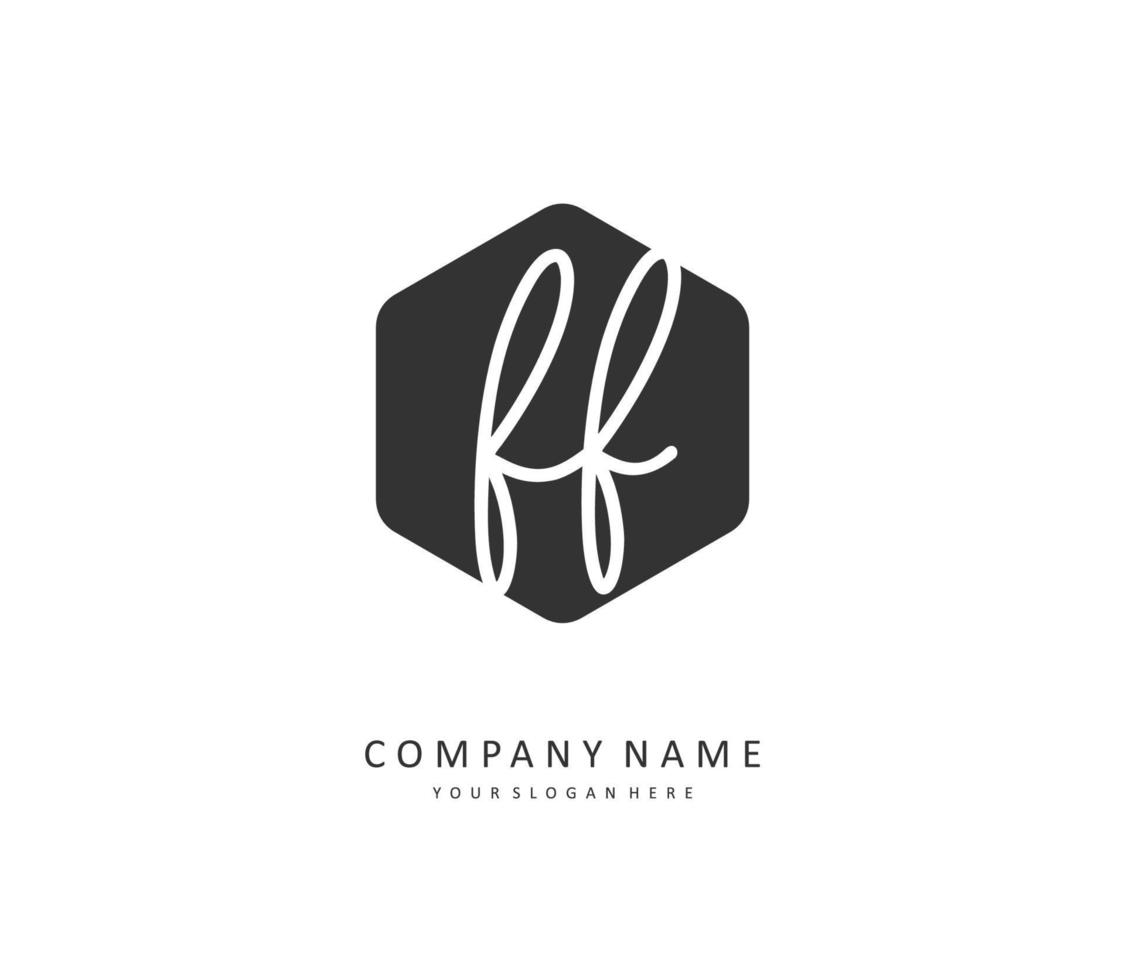 FF Initial letter handwriting and  signature logo. A concept handwriting initial logo with template element. vector