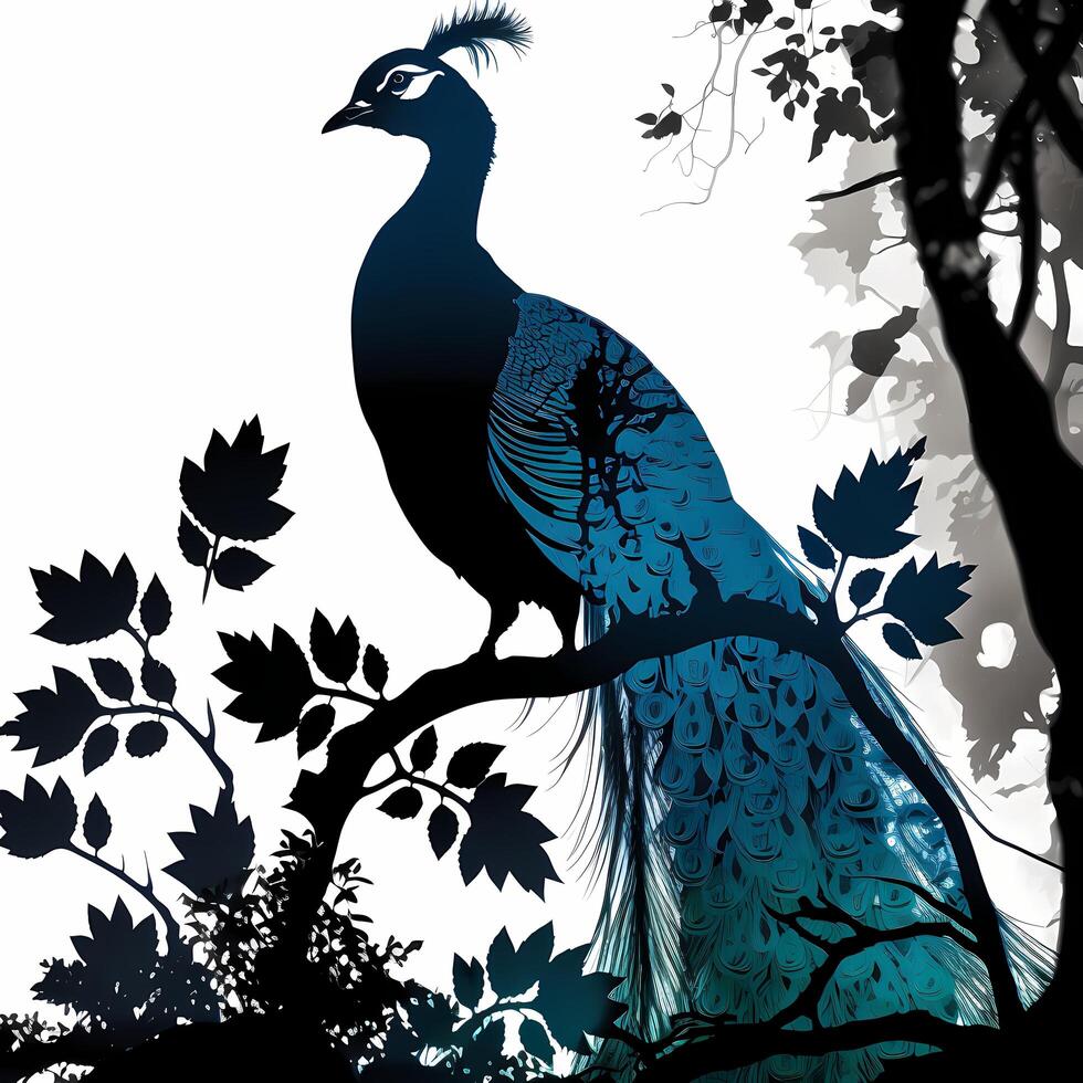 peacoock silhouette aesthetic photo