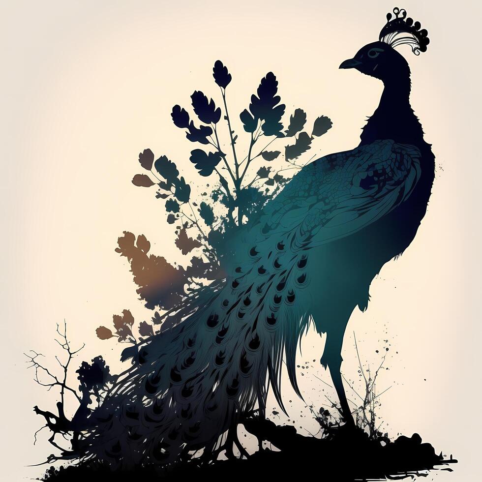 peacoock silhouette aesthetic photo