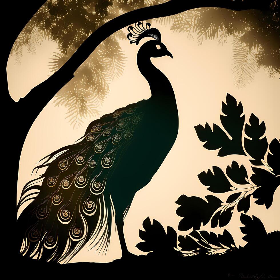 peacoock silhouette aesthetic photo