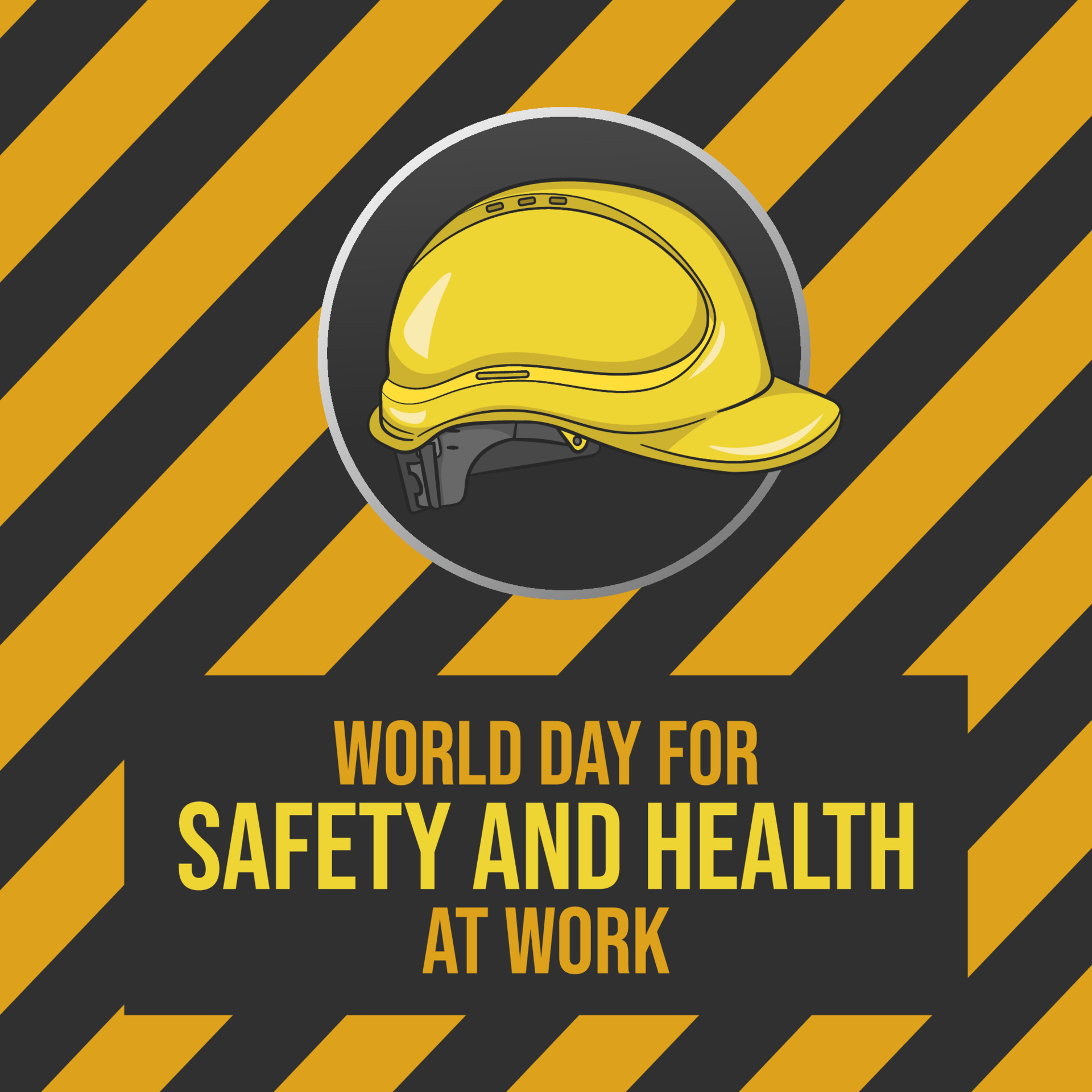 World Day for Safety and Health at Work. Work safety awareness template