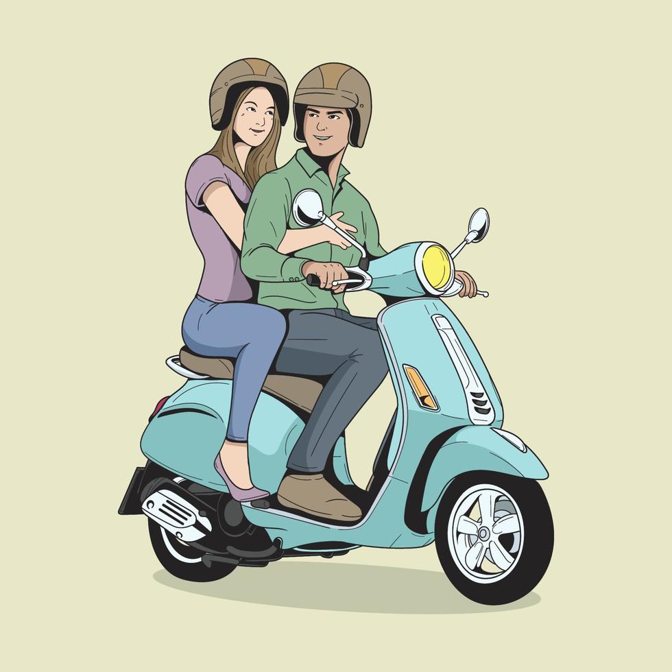 Riding the scooter vector