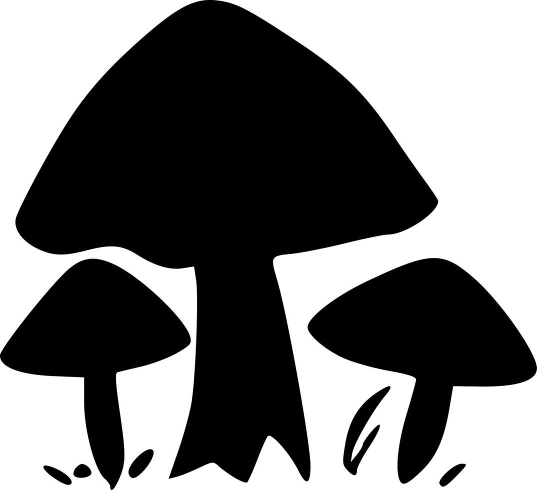 black and white of mushroom icon vector