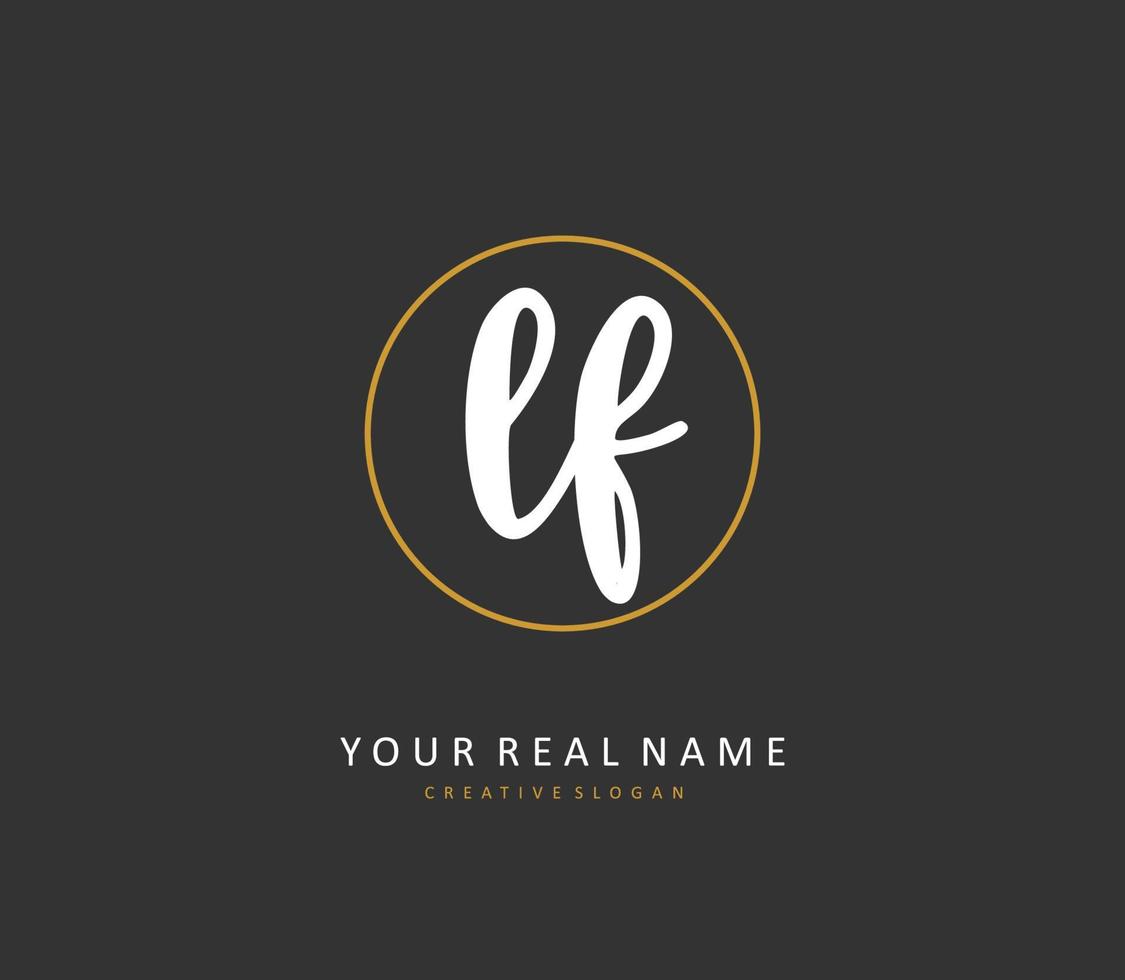 LF Initial letter handwriting and  signature logo. A concept handwriting initial logo with template element. vector