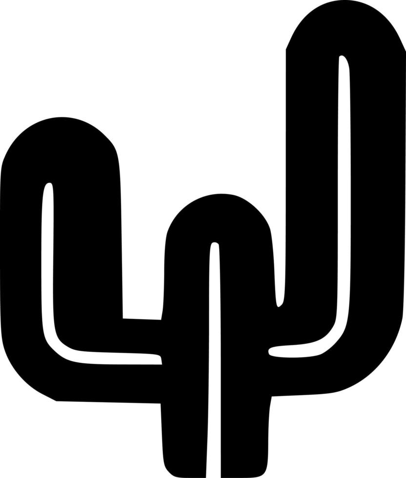 black and white of cactus icon vector