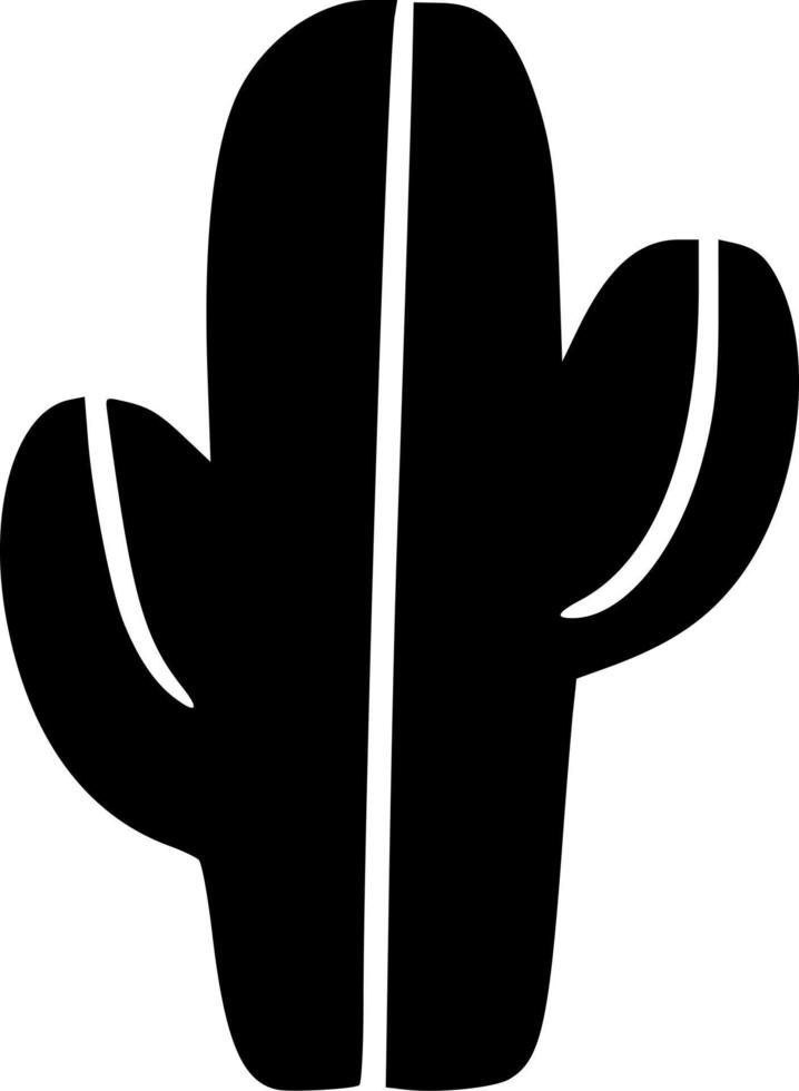 black and white of cactus icon vector
