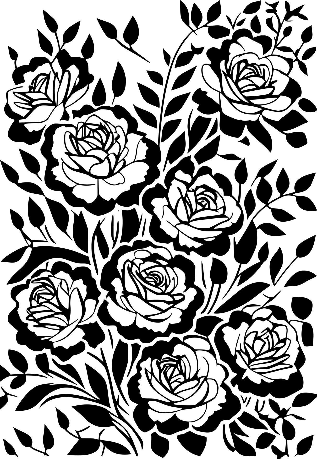 black rose flower pattern 21817327 Vector Art at Vecteezy