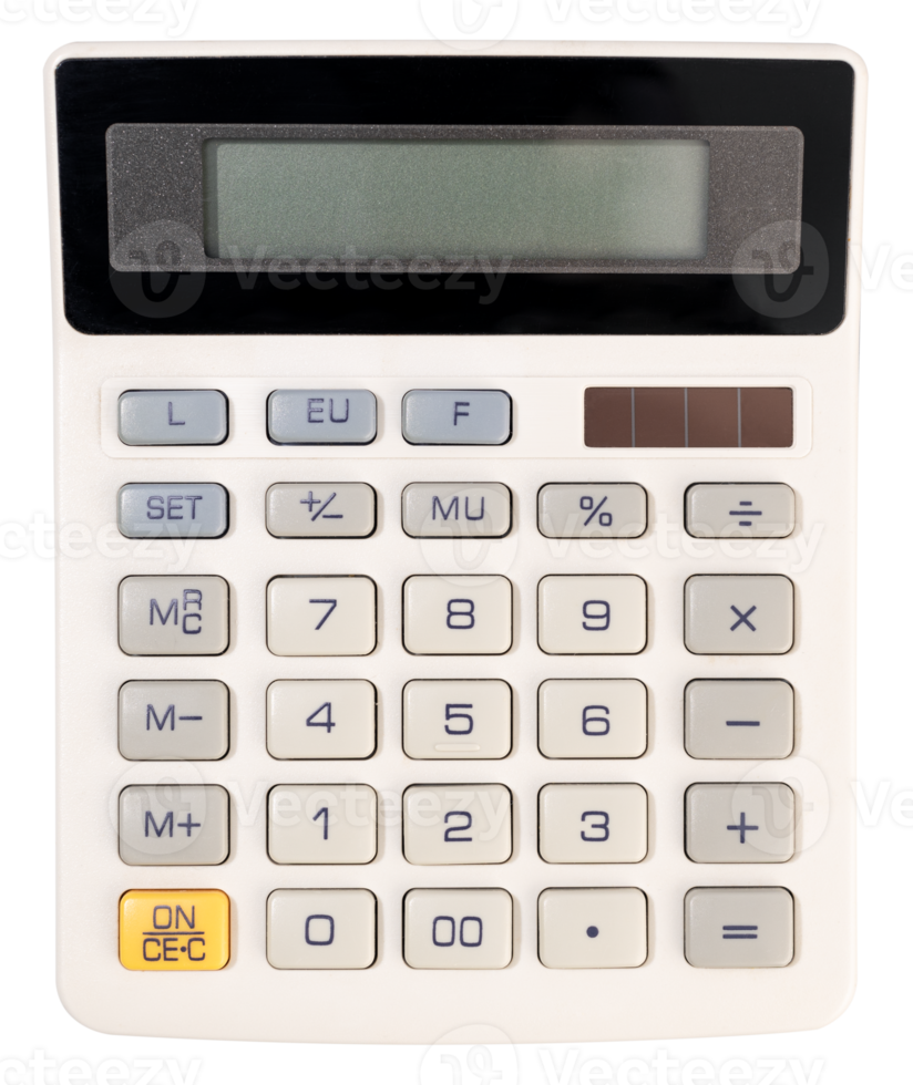 Calculator with blank screen isolated png
