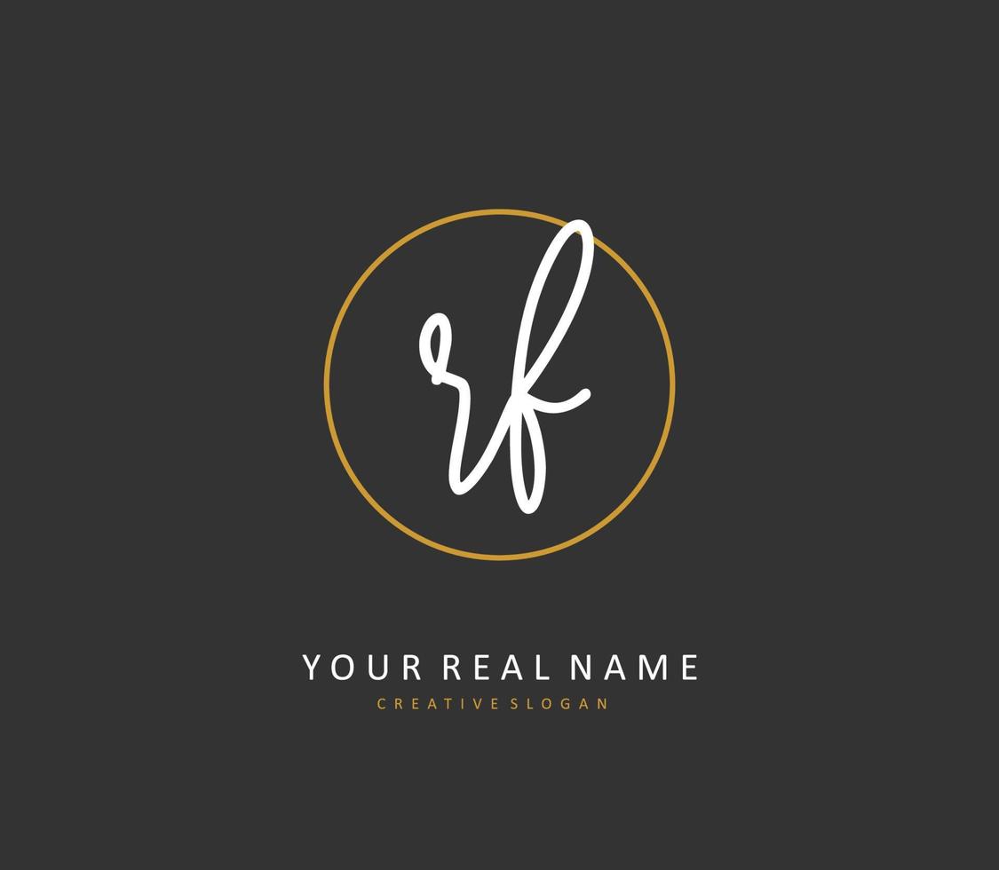 RF Initial letter handwriting and  signature logo. A concept handwriting initial logo with template element. vector