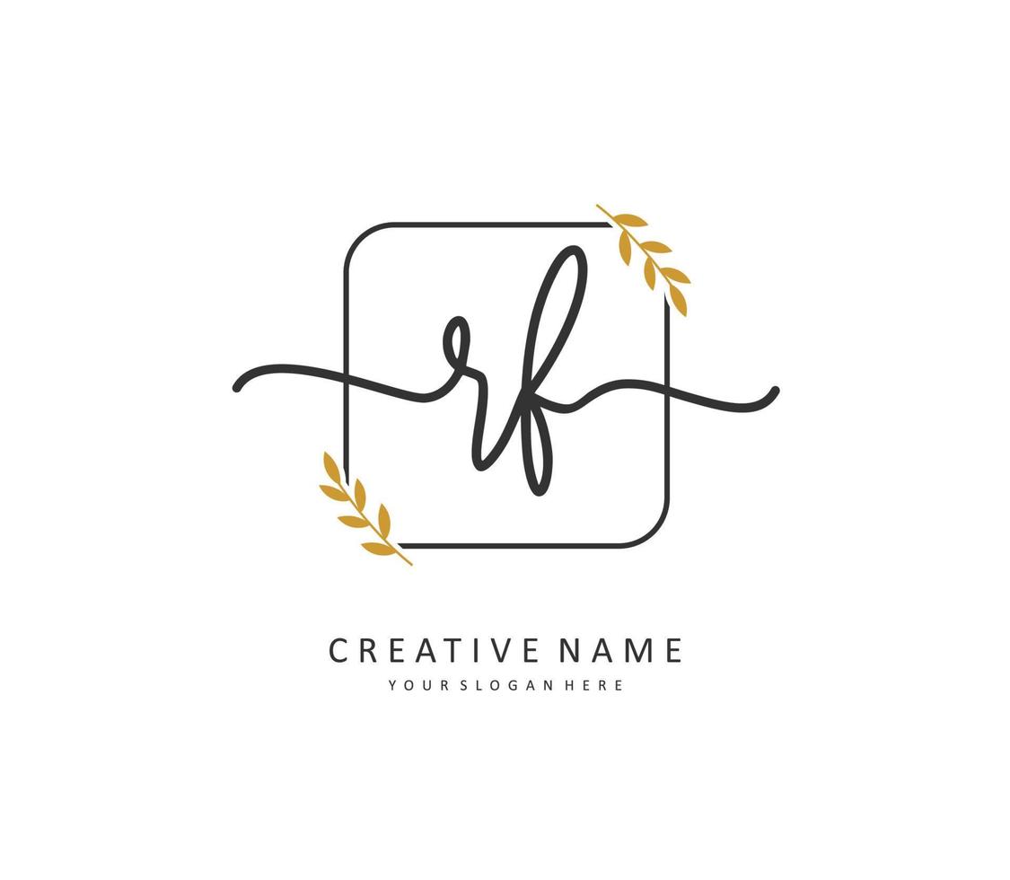 RF Initial letter handwriting and  signature logo. A concept handwriting initial logo with template element. vector