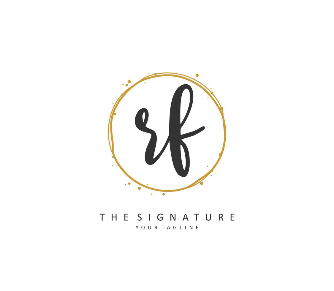 RF Initial letter handwriting and  signature logo. A concept handwriting initial logo with template element. vector