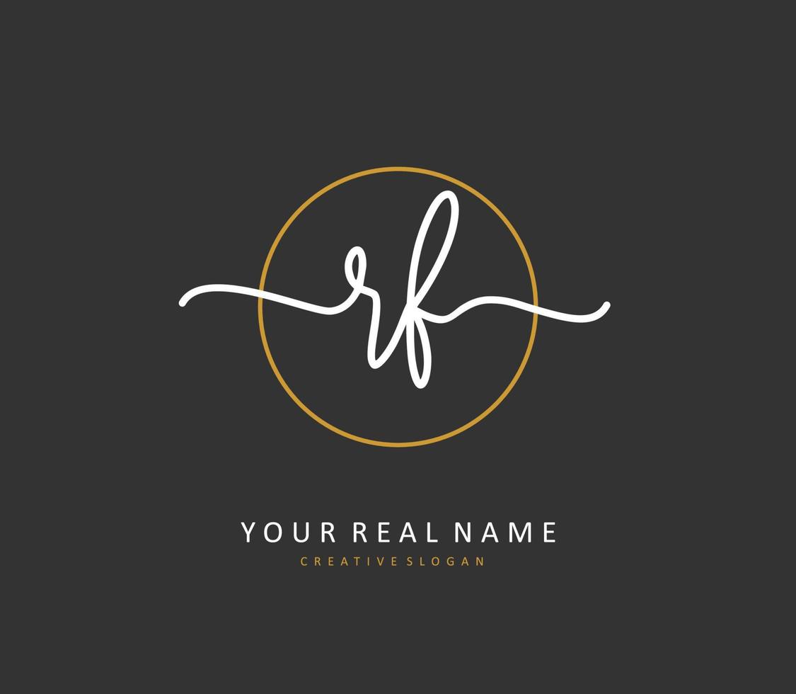 RF Initial letter handwriting and  signature logo. A concept handwriting initial logo with template element. vector