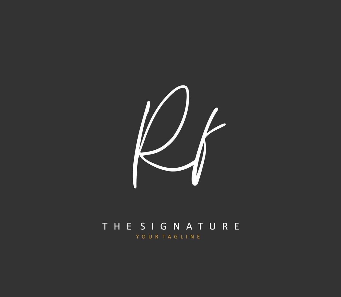 RF Initial letter handwriting and  signature logo. A concept handwriting initial logo with template element. vector