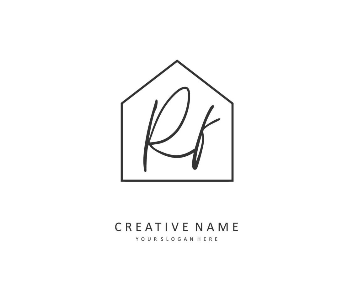 RF Initial letter handwriting and  signature logo. A concept handwriting initial logo with template element. vector