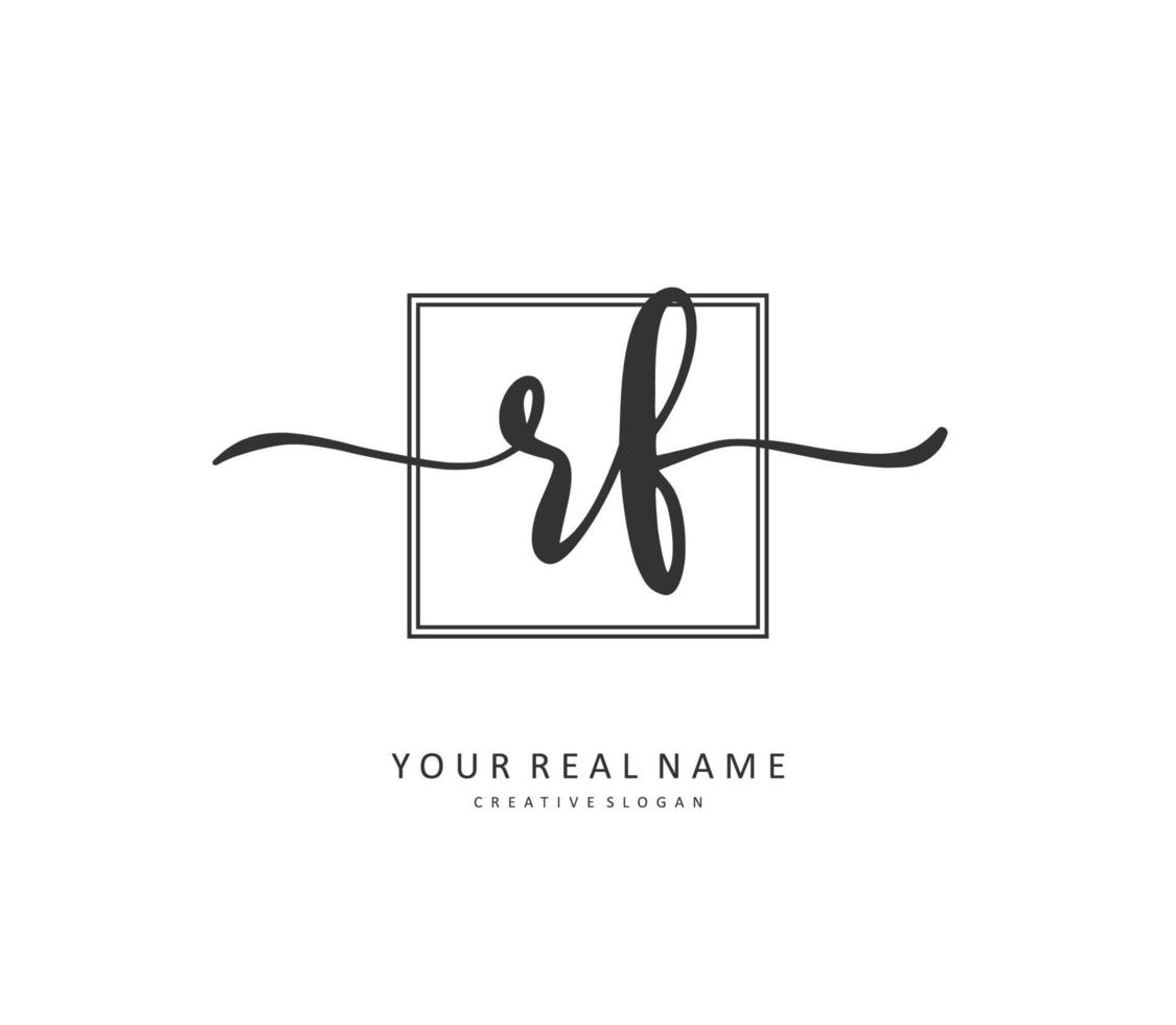 RF Initial letter handwriting and  signature logo. A concept handwriting initial logo with template element. vector