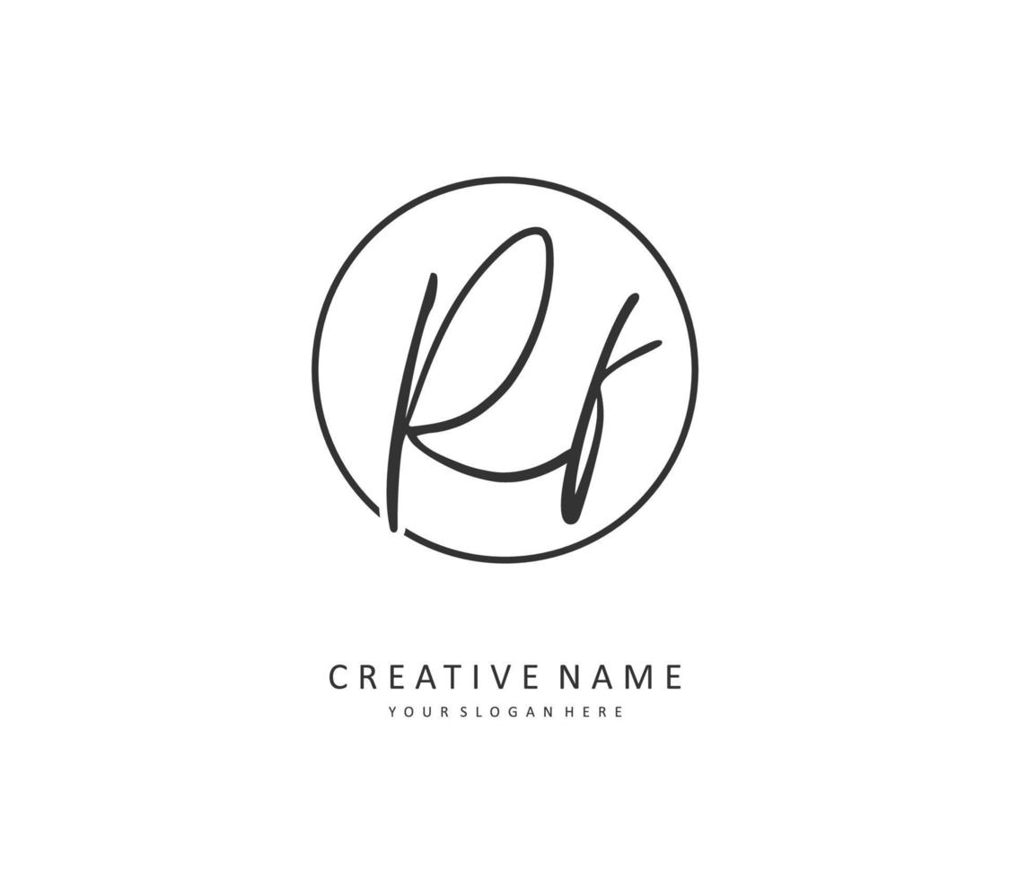 RF Initial letter handwriting and  signature logo. A concept handwriting initial logo with template element. vector