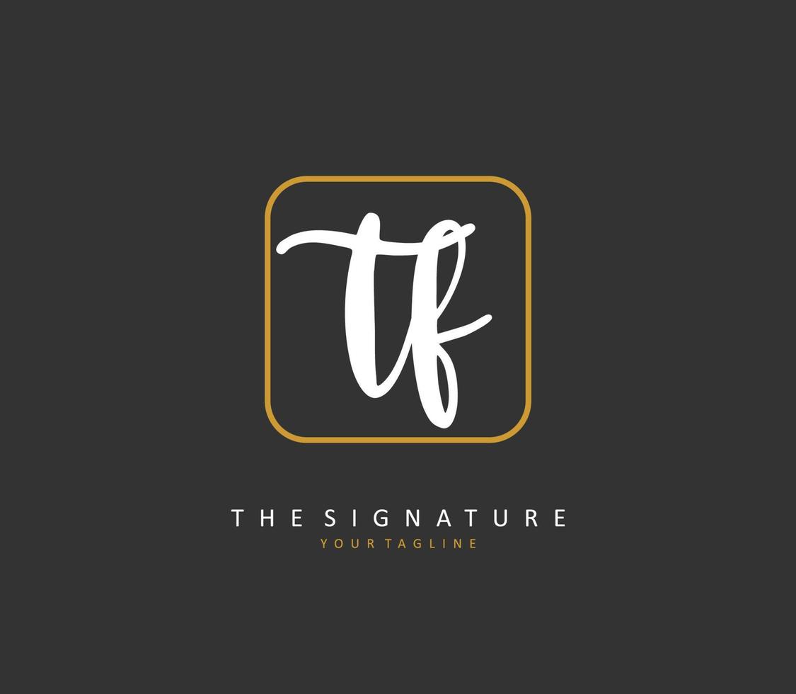 tf inicial letra escritura y firma logo. un concepto escritura inicial logo con modelo elemento. vector