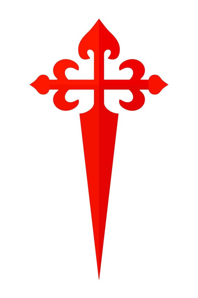 Camino de Santiago Red Cross Symbol icon. Cross of Saint James. Vector illustration