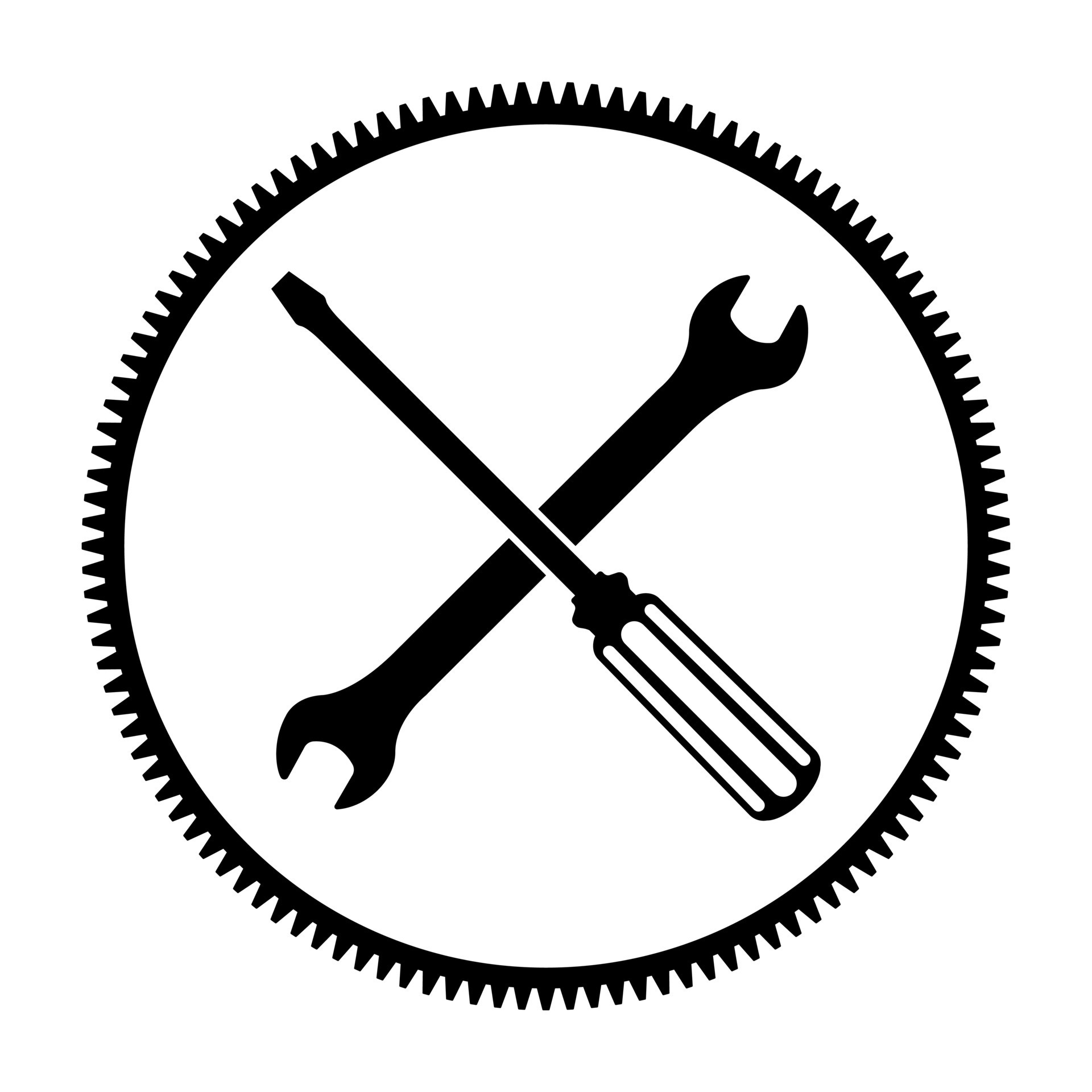 Tools and Service logo. Wrench, screwdriver and Gear Cogwheel icon