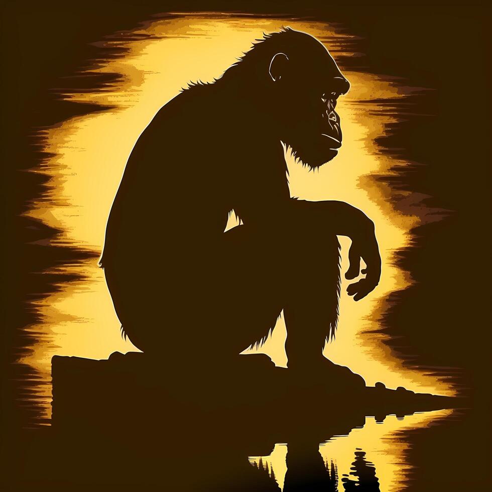 monkey silhouette AI Generated photo