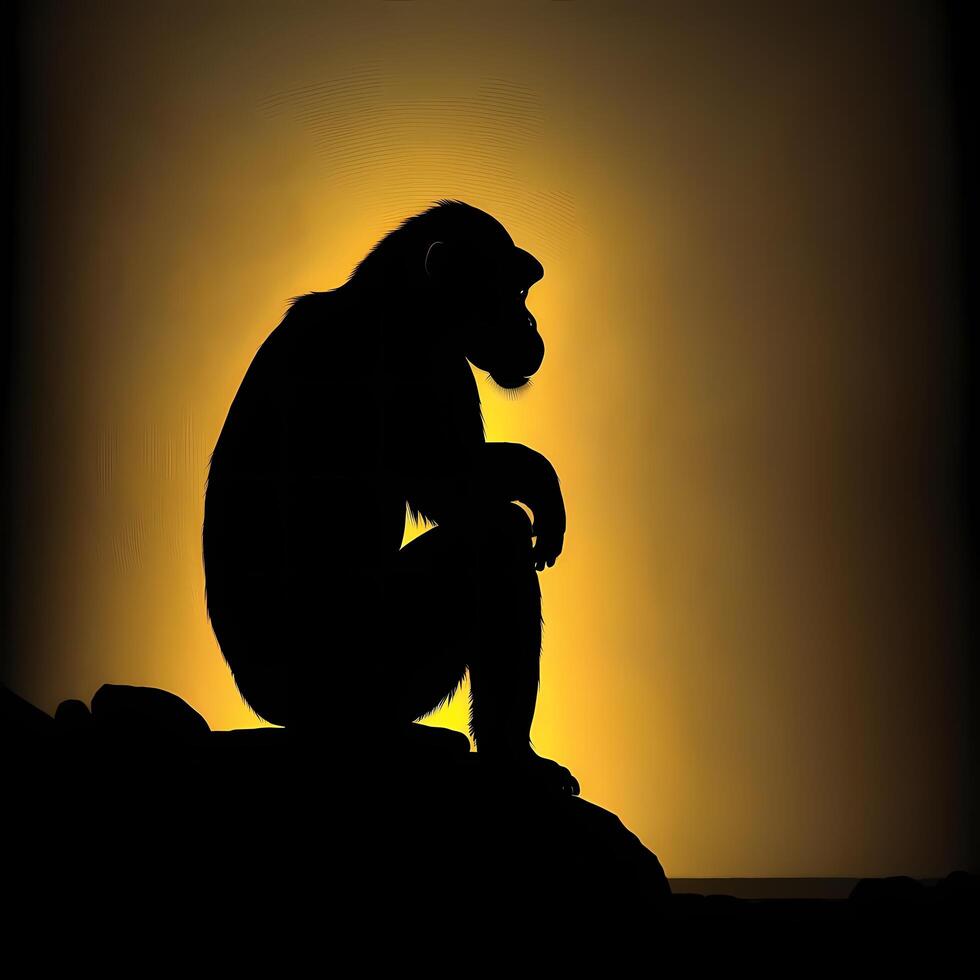 monkey silhouette aesthetic photo