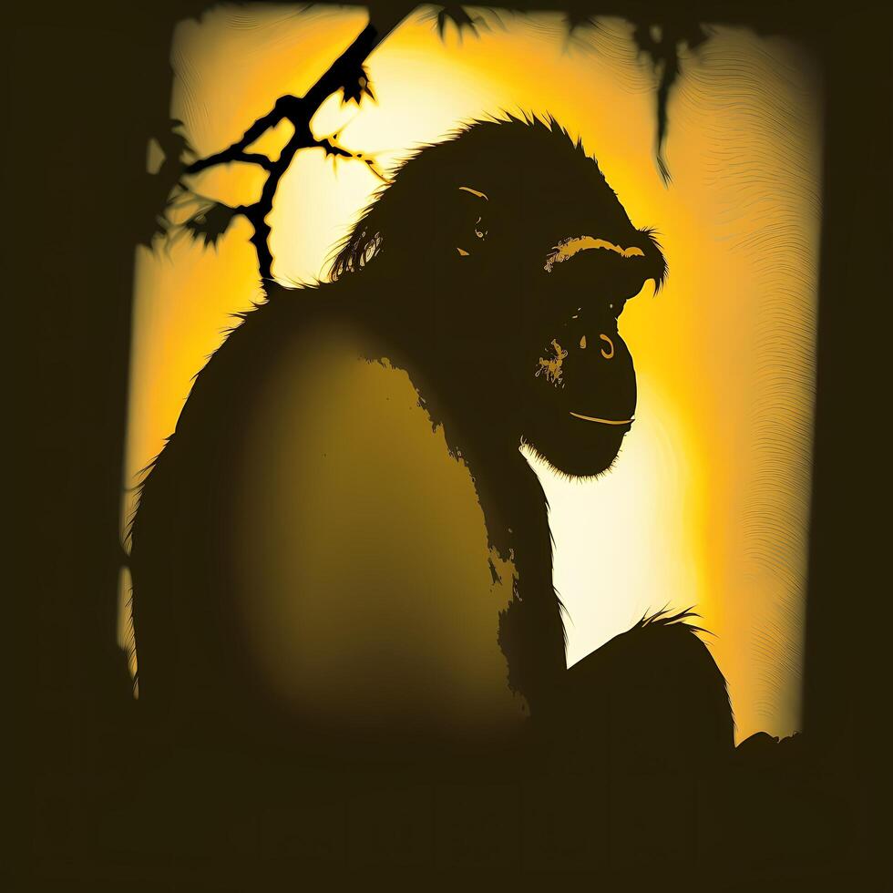 monkey silhouette AI Generated photo