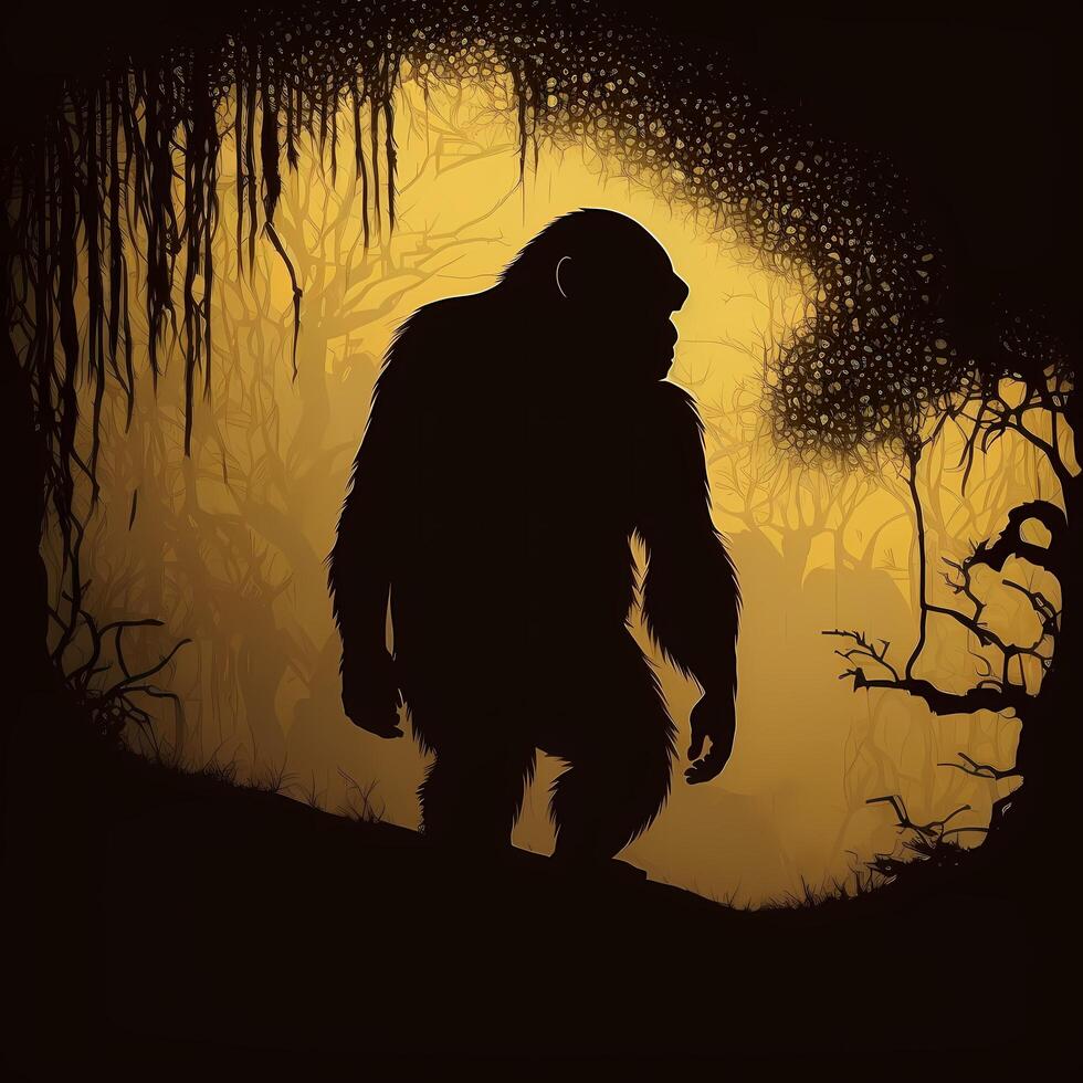 monkey silhouette AI Generated photo