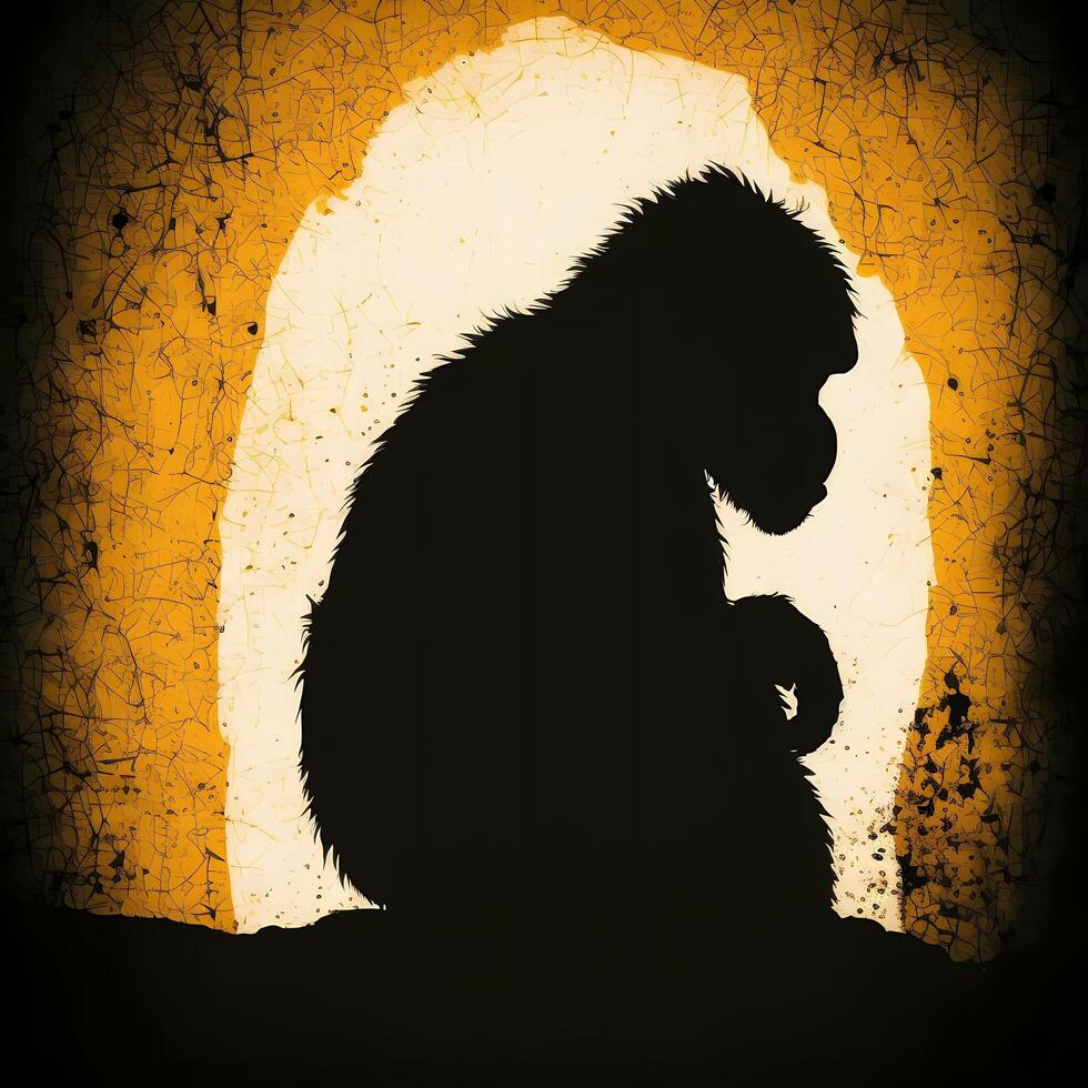 monkey silhouette aesthetic photo