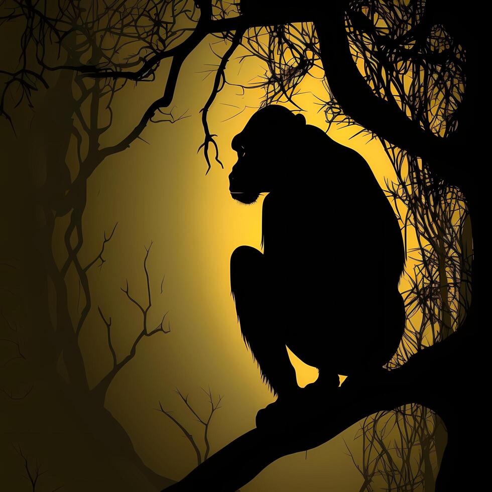 monkey silhouette aesthetic photo
