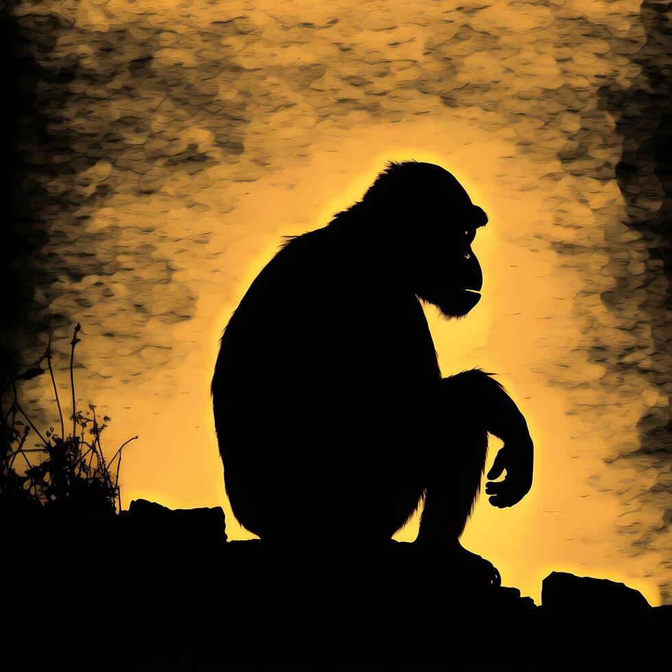 monkey silhouette aesthetic photo