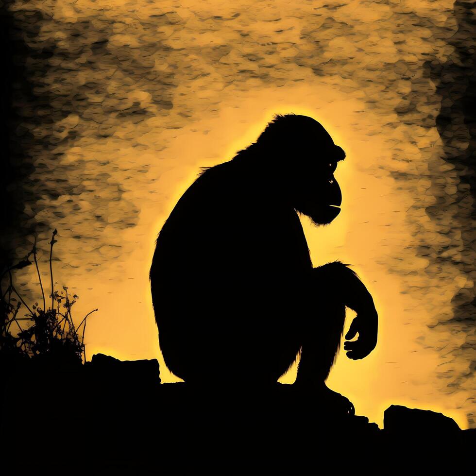 monkey silhouette AI Generated photo