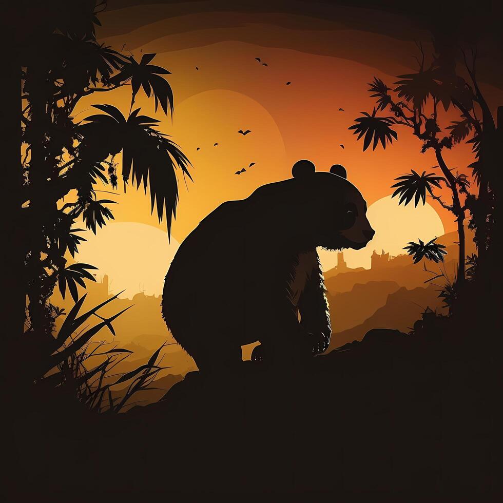 monkey silhouette AI Generated photo