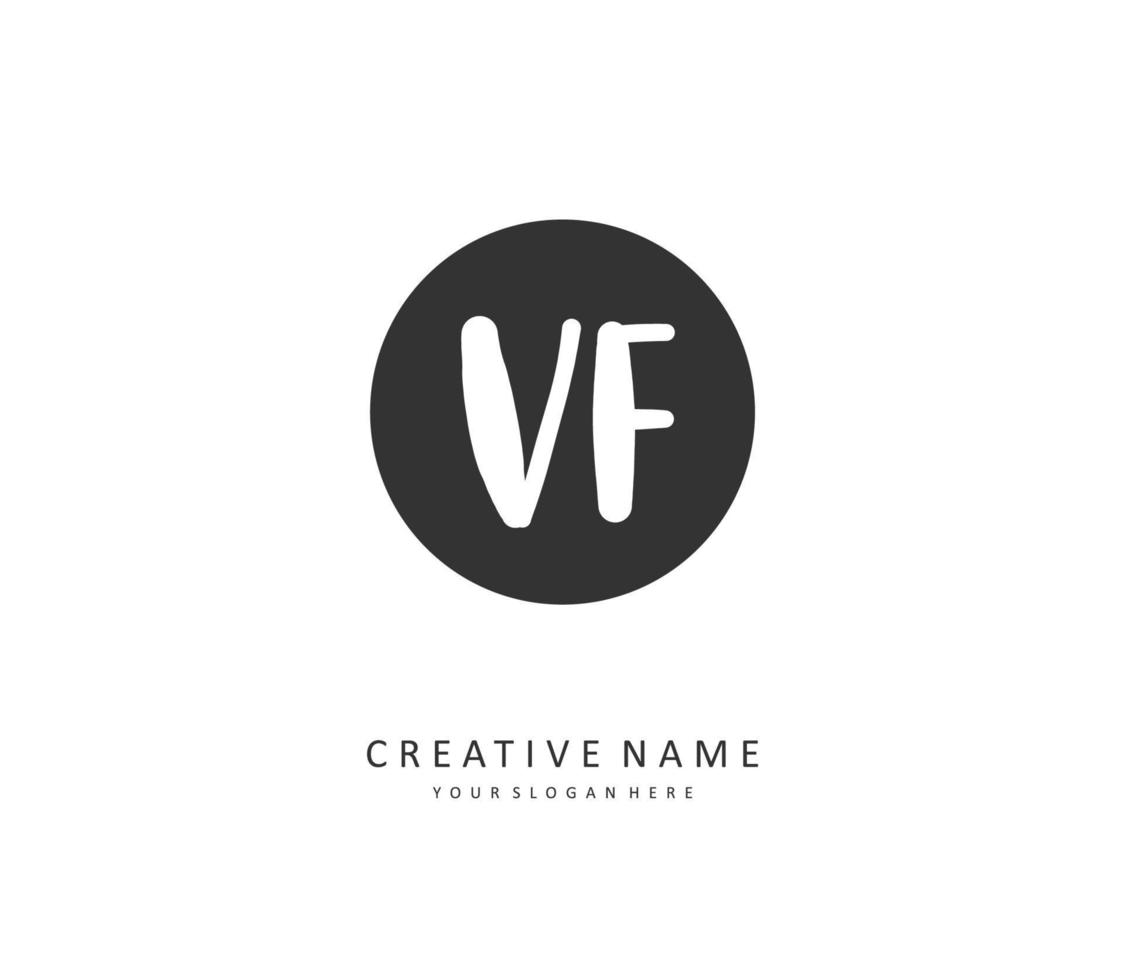 VF Initial letter handwriting and  signature logo. A concept handwriting initial logo with template element. vector