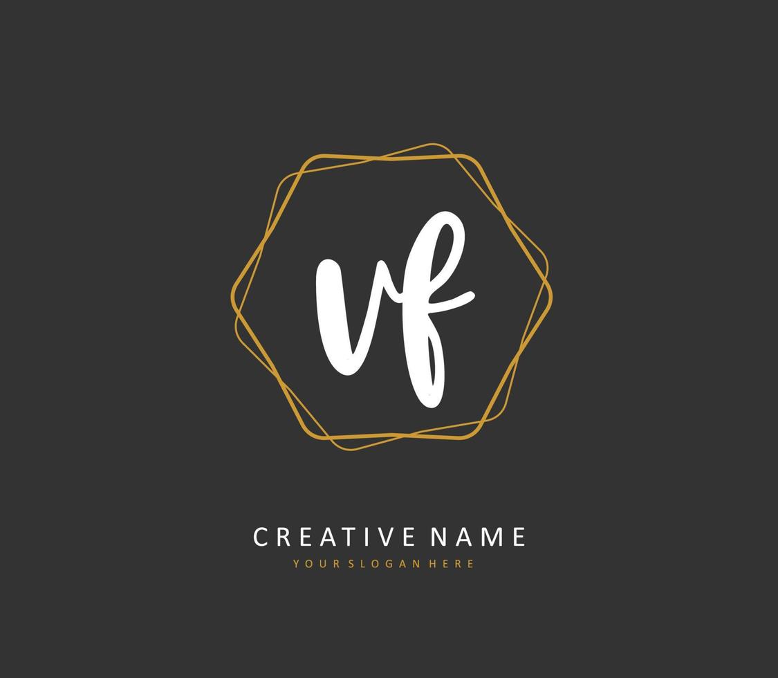 VF Initial letter handwriting and  signature logo. A concept handwriting initial logo with template element. vector