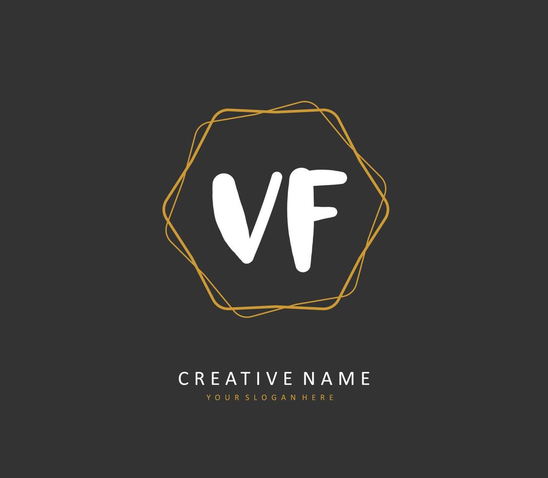 vf inicial letra escritura y firma logo. un concepto escritura inicial logo con modelo elemento. vector