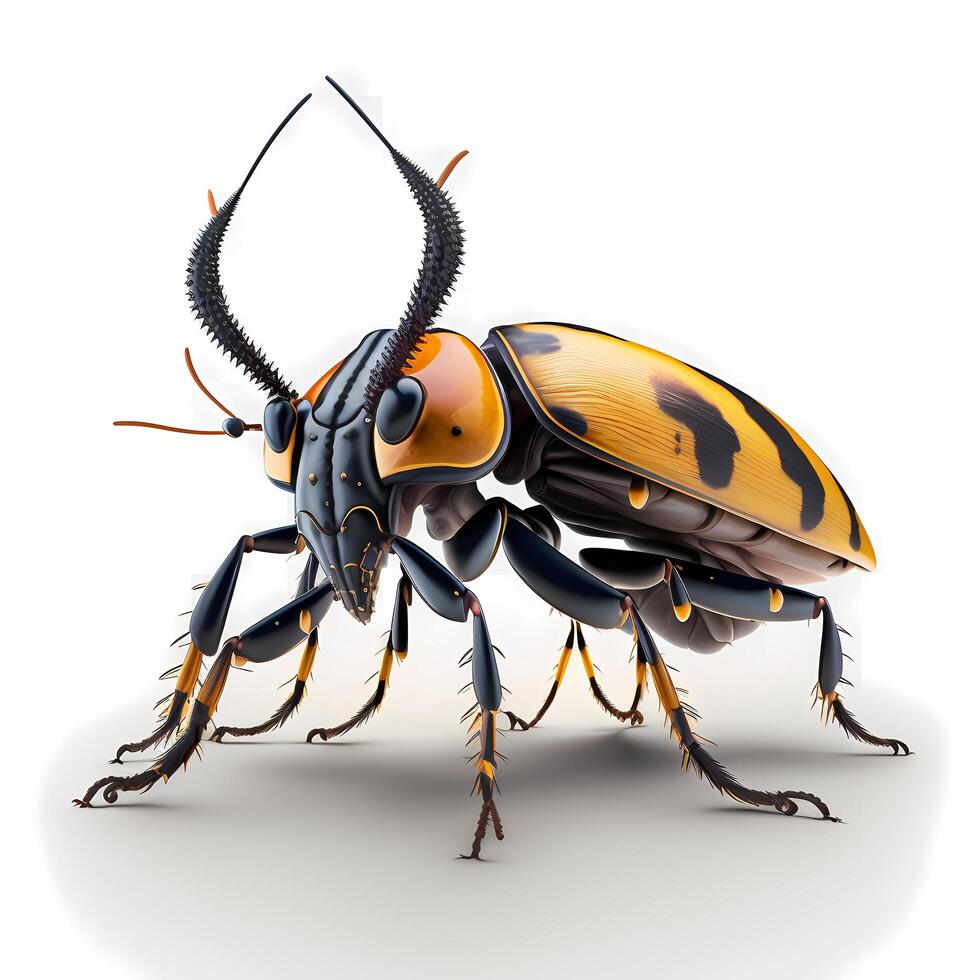 long horn beetle illustration photo