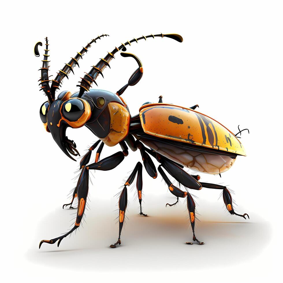 long horn beetle illustration photo