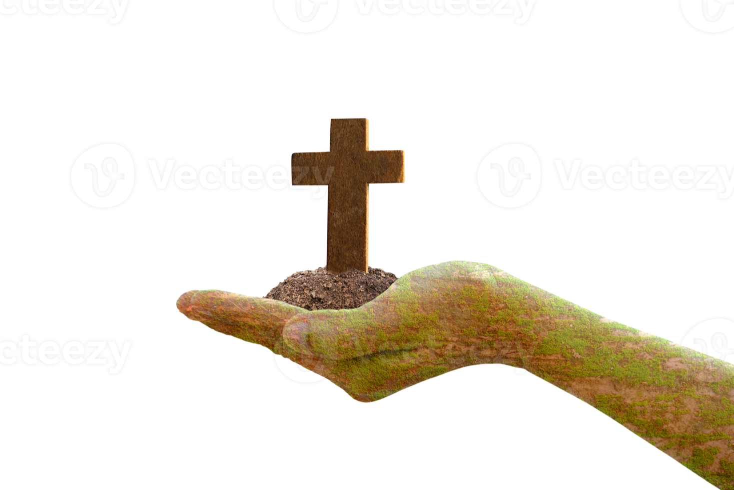 cross in human hands png