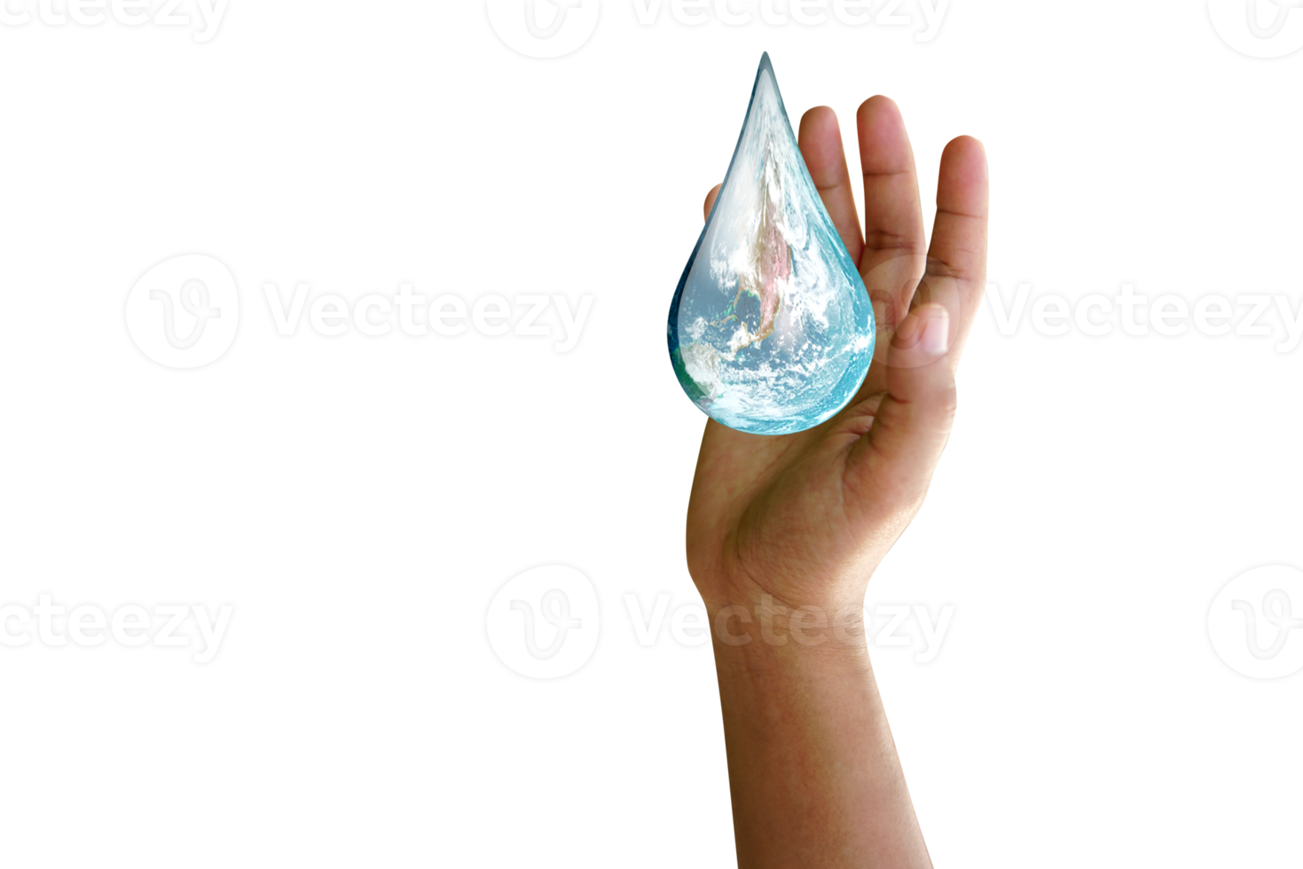 Welt Ozean Tag. Tag gegen Achtung und Welt Trockenheit. Wasser Tröpfchen im Mensch Hände png