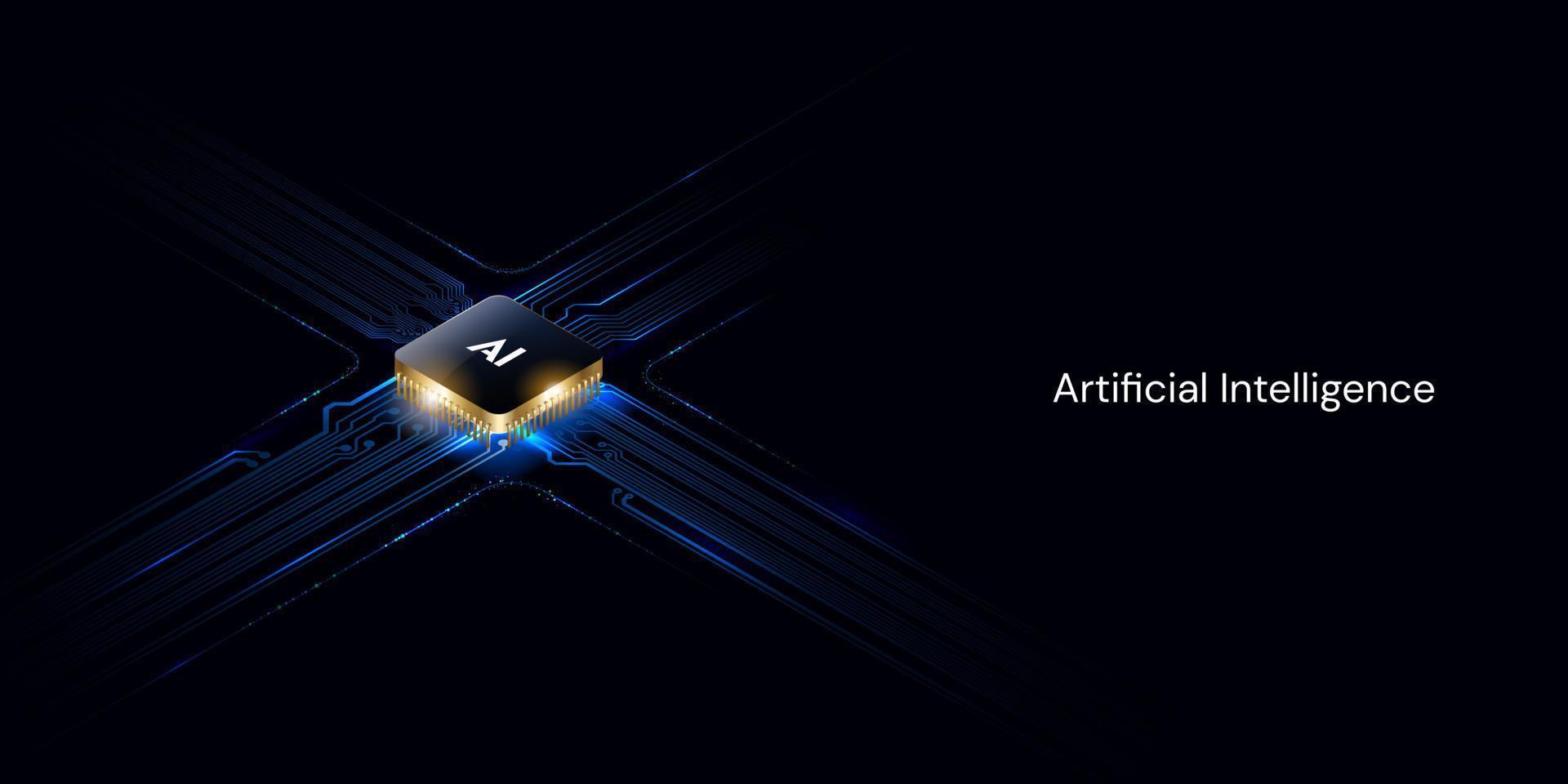 Abstract artificial intelligence. Virtual concept. Machine learning technology concept. vector