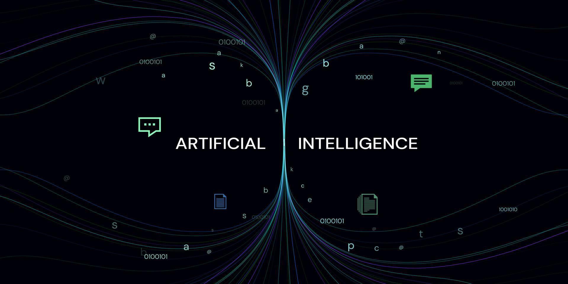 Abstract artificial intelligence. Virtual concept. Machine learning technology concept. vector