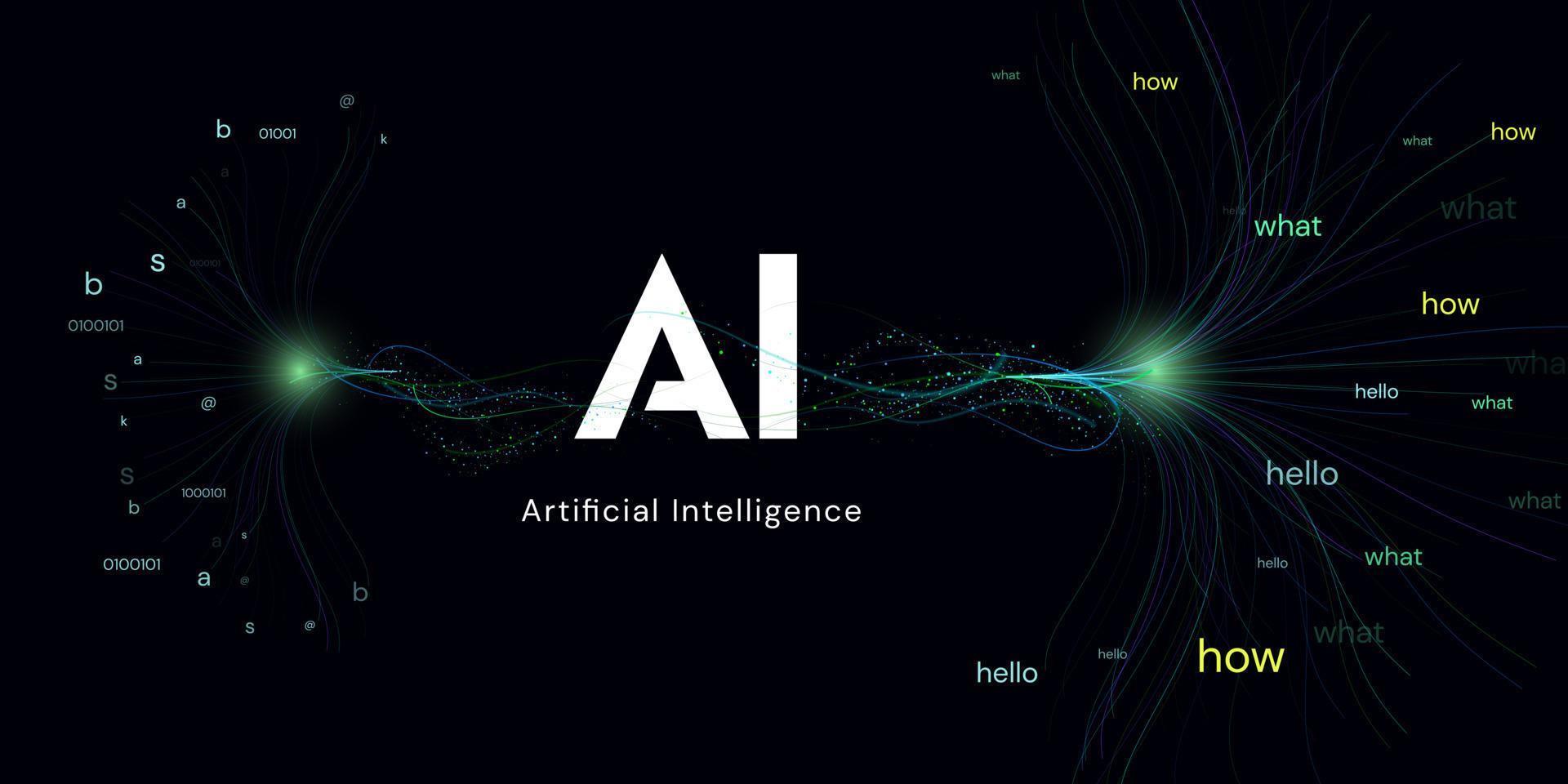 Abstract artificial intelligence. Virtual concept. Machine learning technology concept. vector